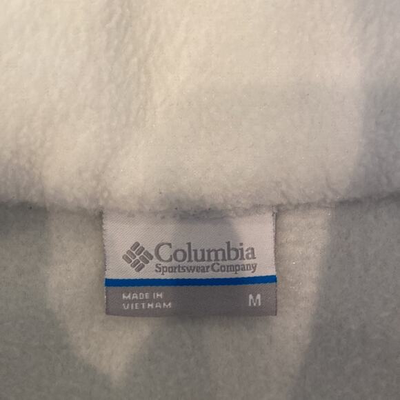 COLUMBIA White Full Zip Fleece Vest Medium - Picture 6 of 7